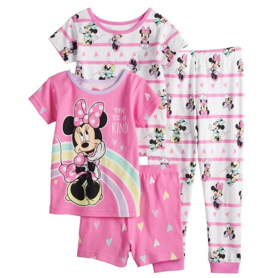 Disney s Minnie Mouse Toddler Girl 4 Piece Pajama Set Maysharp